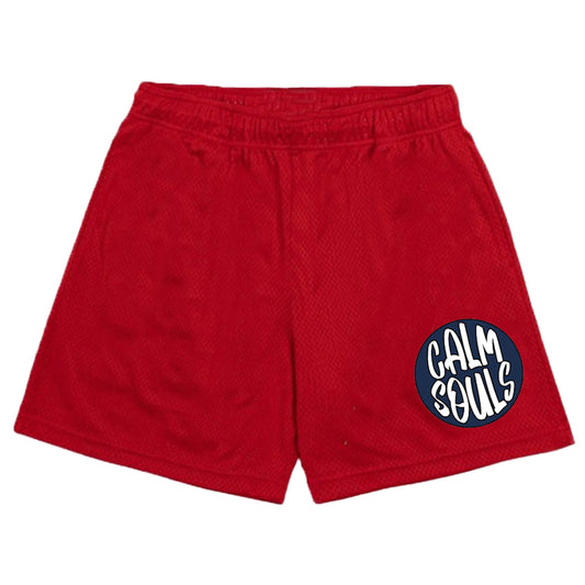 “Fire Red” Mesh Shorts